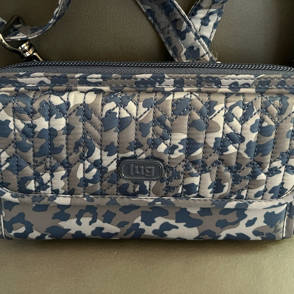 Lug Kickflip RFID wallet, blue/gray/white pattern
